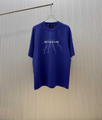 Blue Givenchy graphic T-shirt on hanger with crew neck