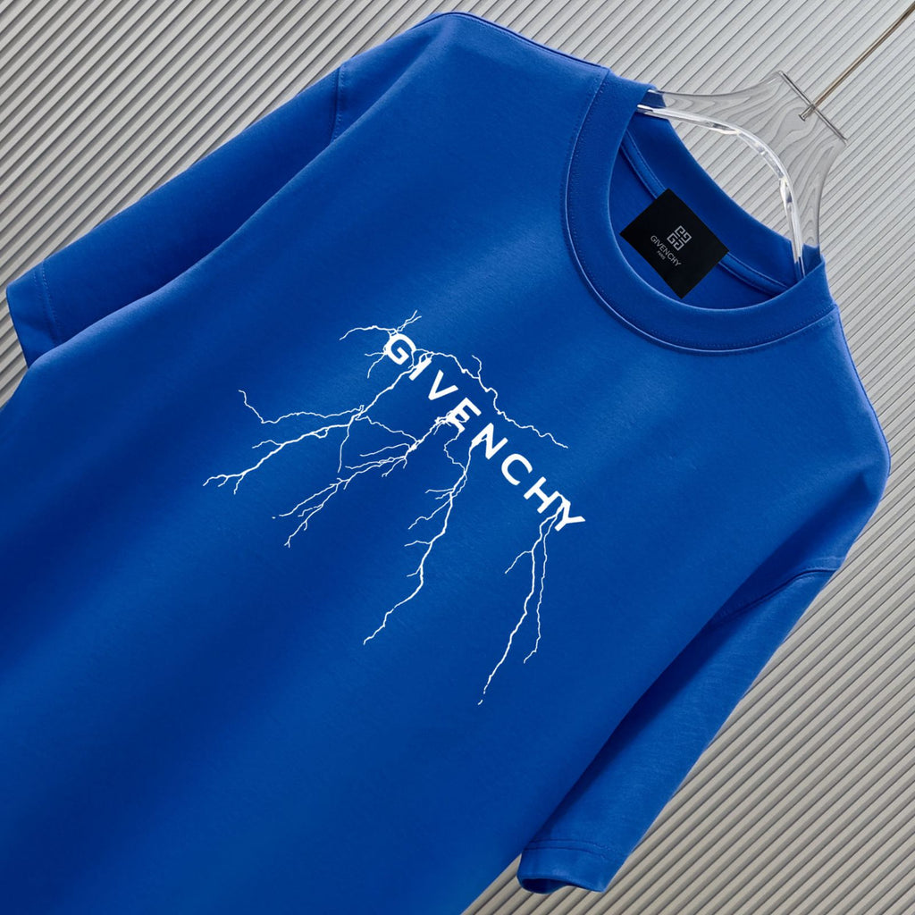 Blue Givenchy logo T-shirt with abstract line graphic