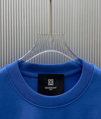 Blue Givenchy crew-neck T-shirt collar with brand label