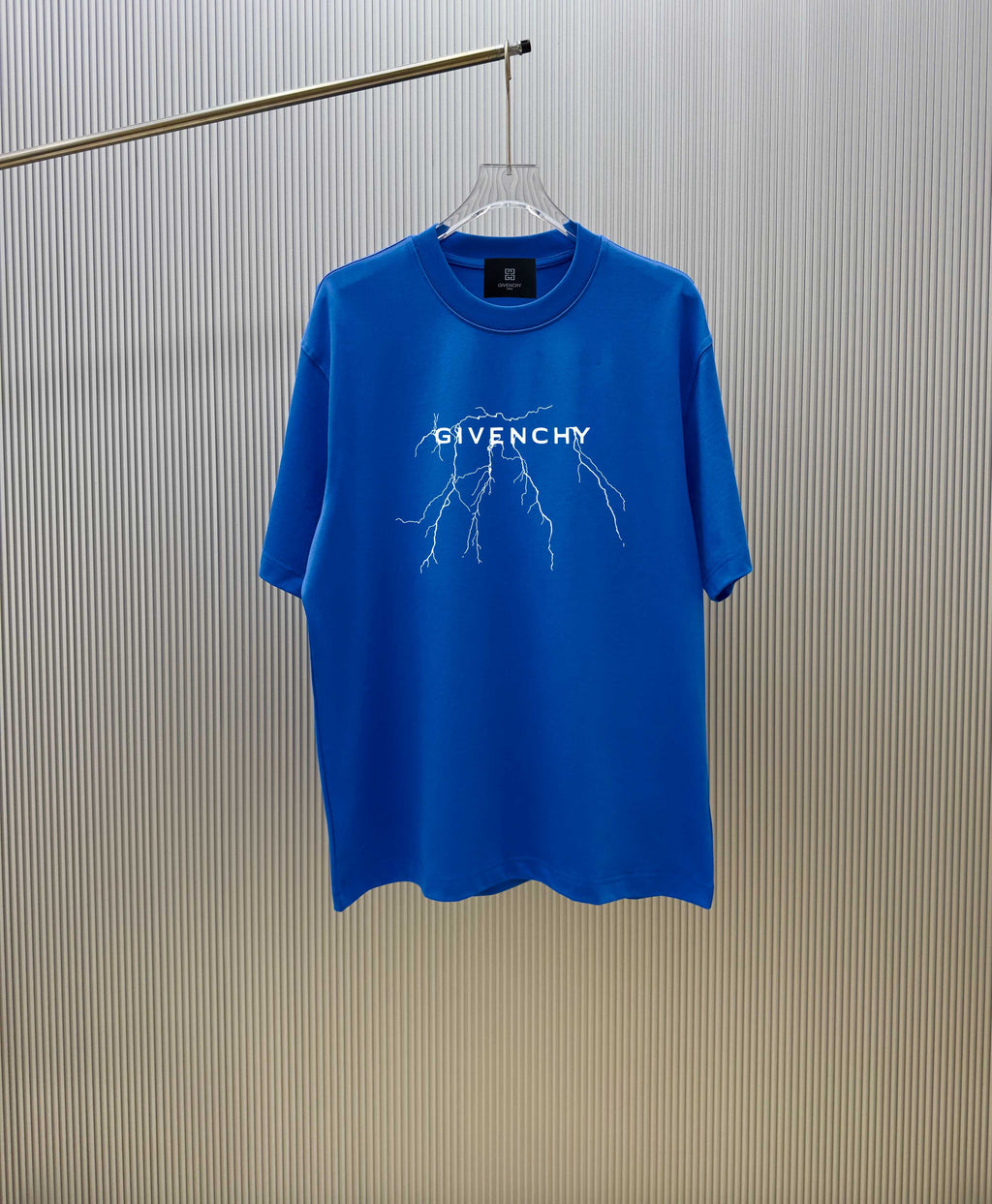 Blue Givenchy graphic T-shirt with crew neck and short sleeves