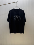 Black short-sleeve T-shirt with GIVENCHY graphic print at the chest