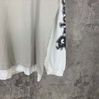 Balenciaga long-sleeve T-shirt, white hem and cuffs with black sleeve logo