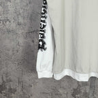 Balenciaga long-sleeve T-shirt, white with black graphic stripe along cuff
