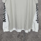 Balenciaga long-sleeve T-shirt, white with black graphic sleeve print