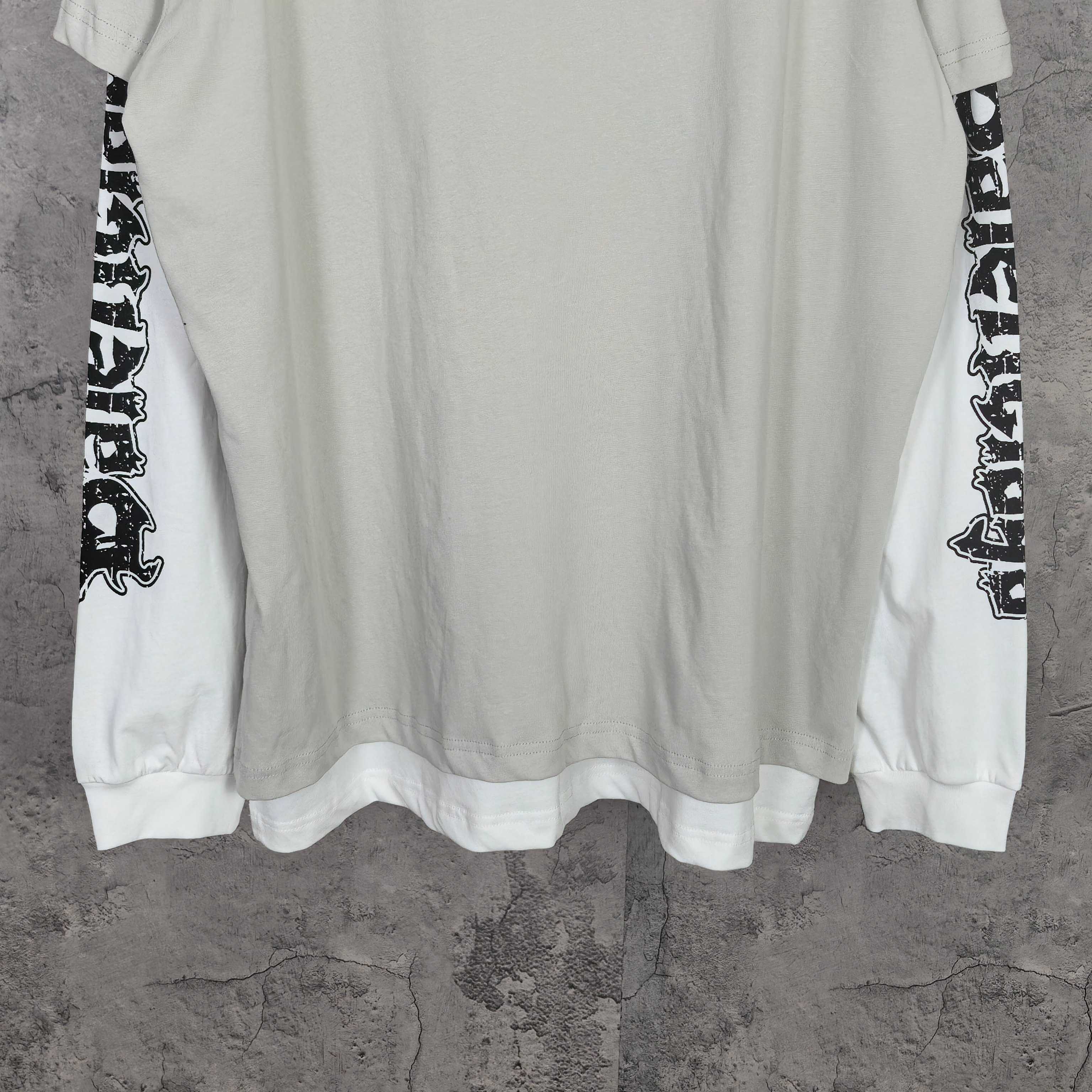Balenciaga long-sleeve T-shirt, white with black graphic sleeve print
