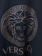 Versace T-shirt large Medusa emblem graphic with partial VERSACE lettering
