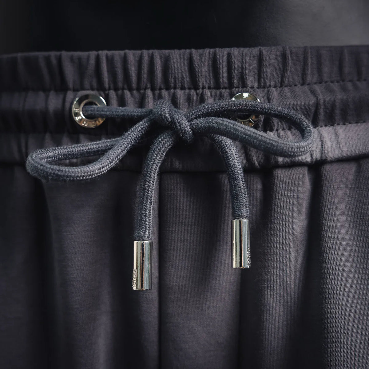 Fendi Roma jogger pants drawstring with metal aglets and elastic waistband