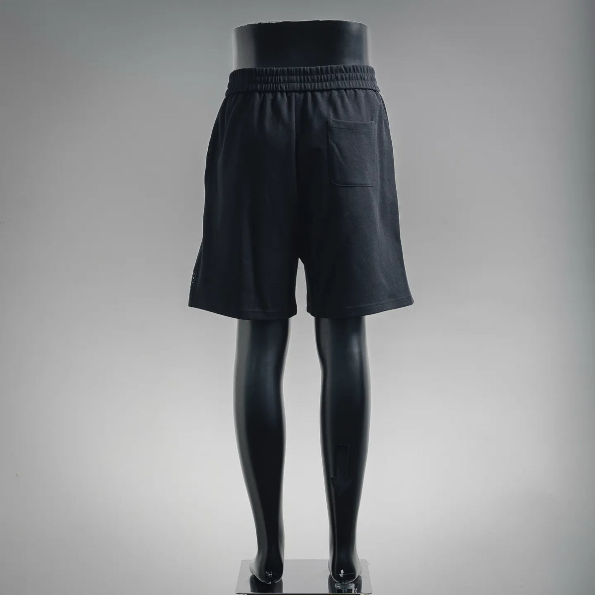 Fendi dark navy drawstring shorts, full back view with elastic waistband