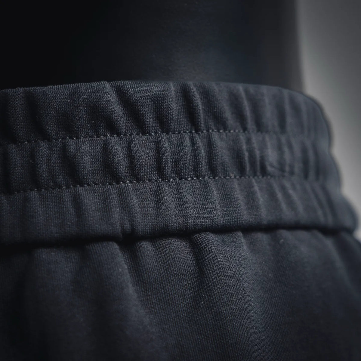 Fendi dark navy elastic waistband detail with gathered stitching