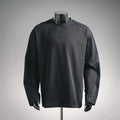 Louis Vuitton long-sleeve mock neck shirt, black, LV logo on chest