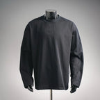 Louis Vuitton long-sleeve mock neck shirt, black, LV logo on chest