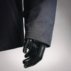 Louis Vuitton long-sleeve mock neck shirt, black cuff with stitched hem