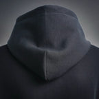 Black hoodie hood with subtle center seam detail