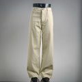 LV pants in light beige canvas, button fly and belt loops