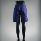 Blue Louis Vuitton shorts-style pants from back view on mannequin