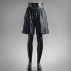 Louis Vuitton monogram shorts with elastic waistband, black allover pattern