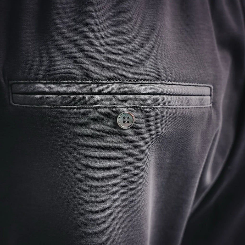 LV men's jogger pants side pocket with button closure, dark gray