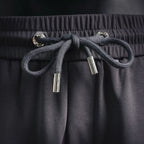 LV men's jogger pants drawstring with metal aglets, dark gray
