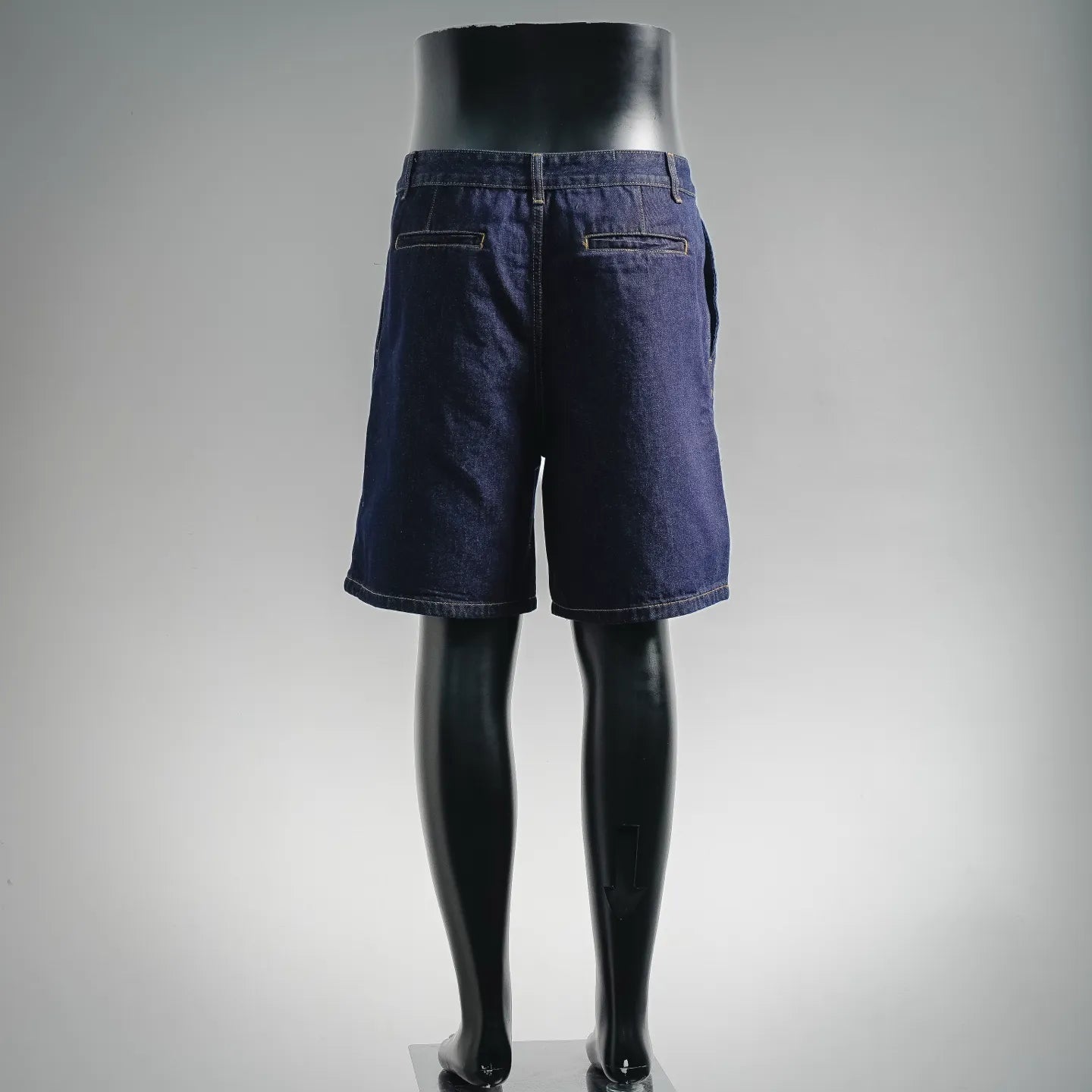 LV dark blue denim shorts with back pockets and belt loops