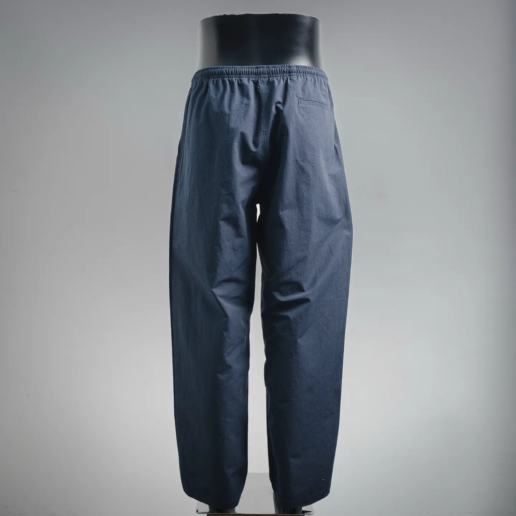 Prada Milano navy drawstring pants with elastic waistband and relaxed straight legs