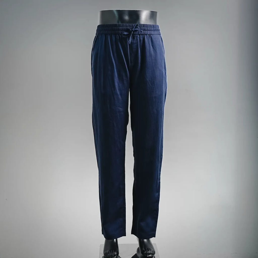 Prada pants in dark blue, elastic waistband with relaxed straight-leg fit