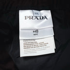 Prada pants size XXl care label on fabric, dark burgundy
