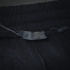 Prada inner label on dark gray shorts waistband seam