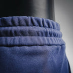 Prada blue elastic waistband with ribbed drawstring channel