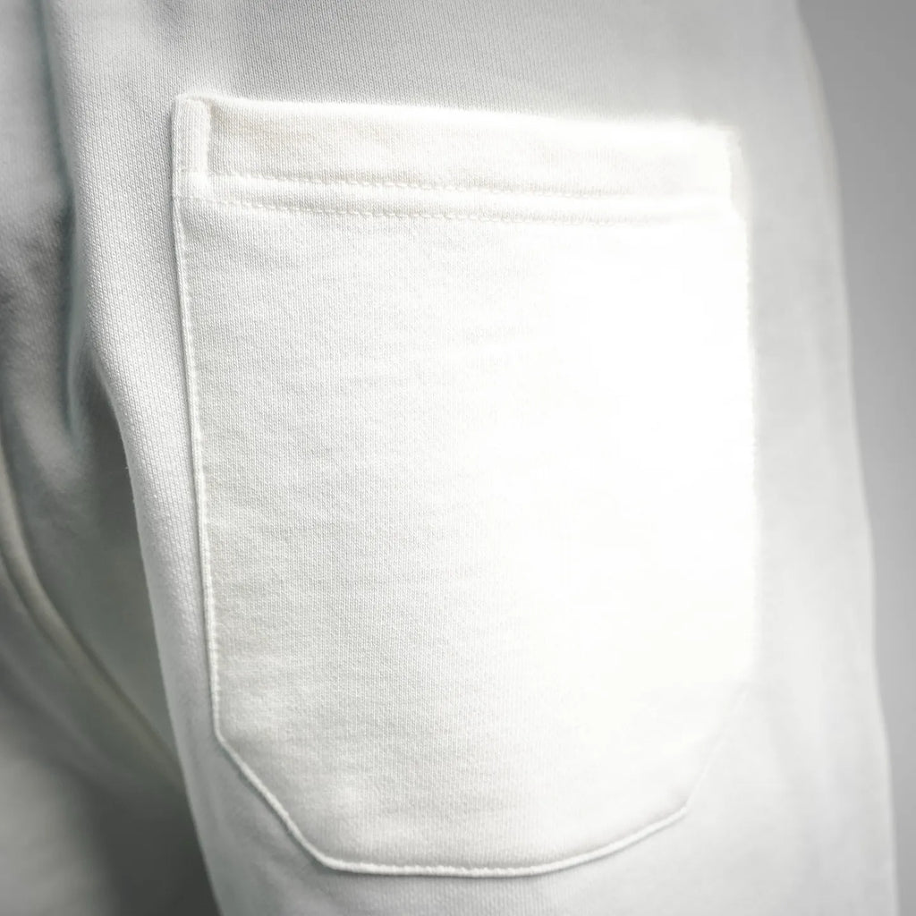 White side pocket on drawstring shorts