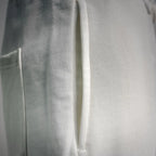White shorts with hanging drawstring cord and side seam