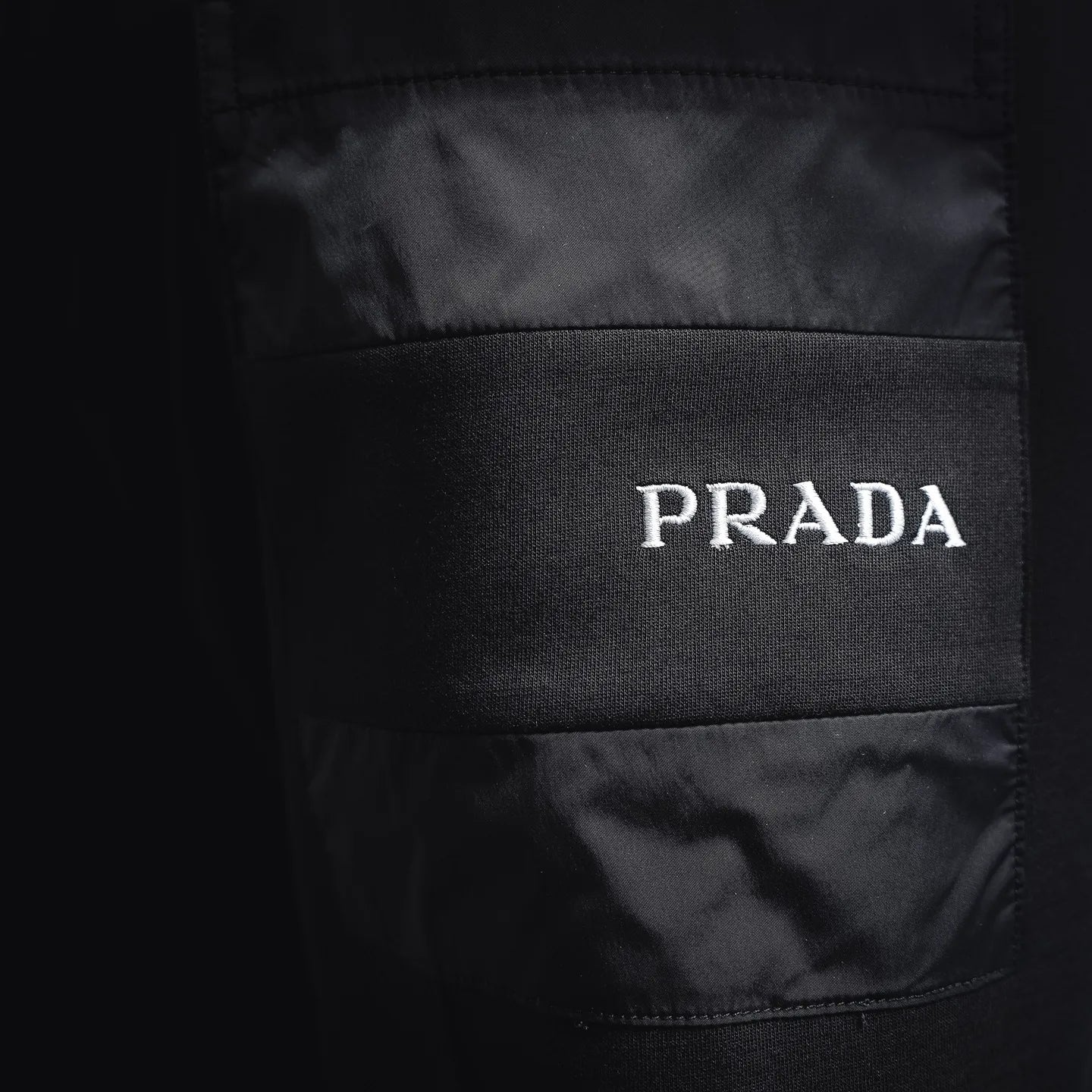 Prada black pants close-up of interior PRADA label