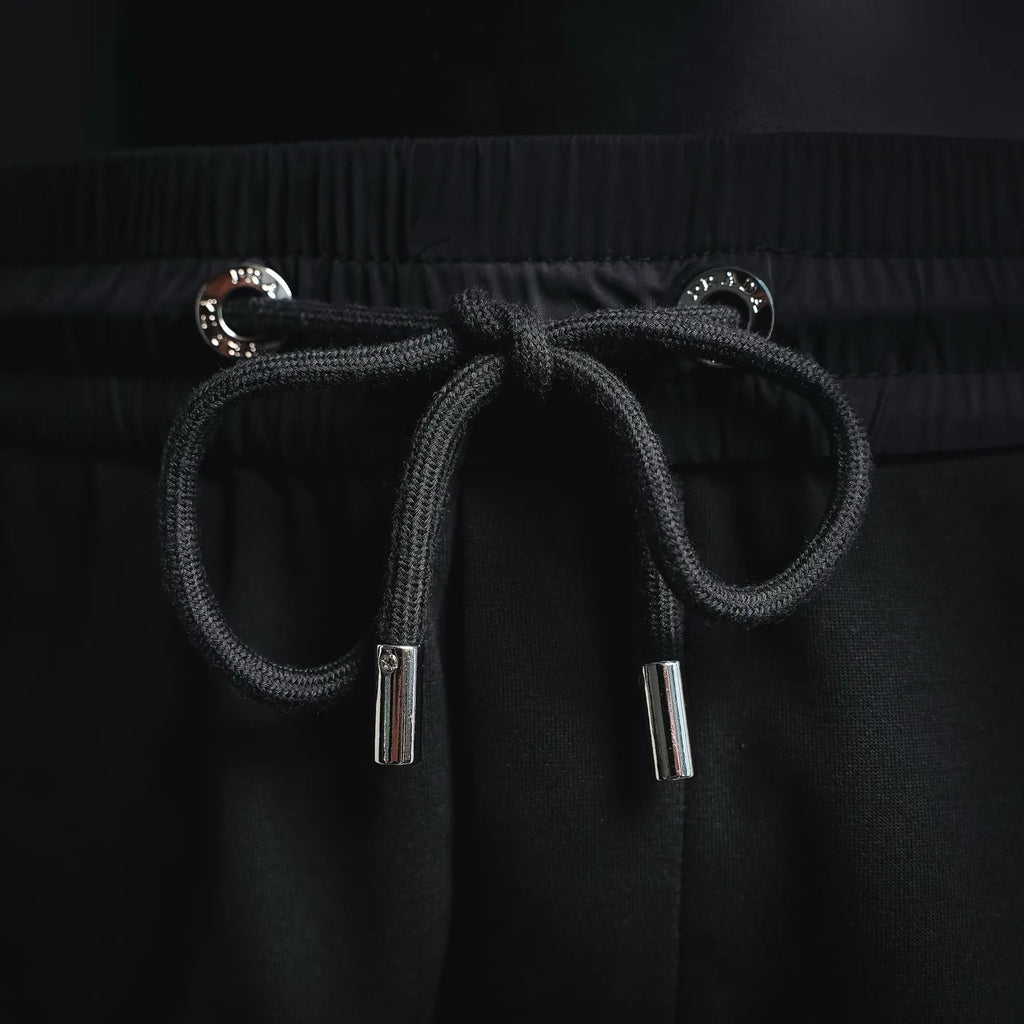 Prada black pants drawstring with two metal aglets