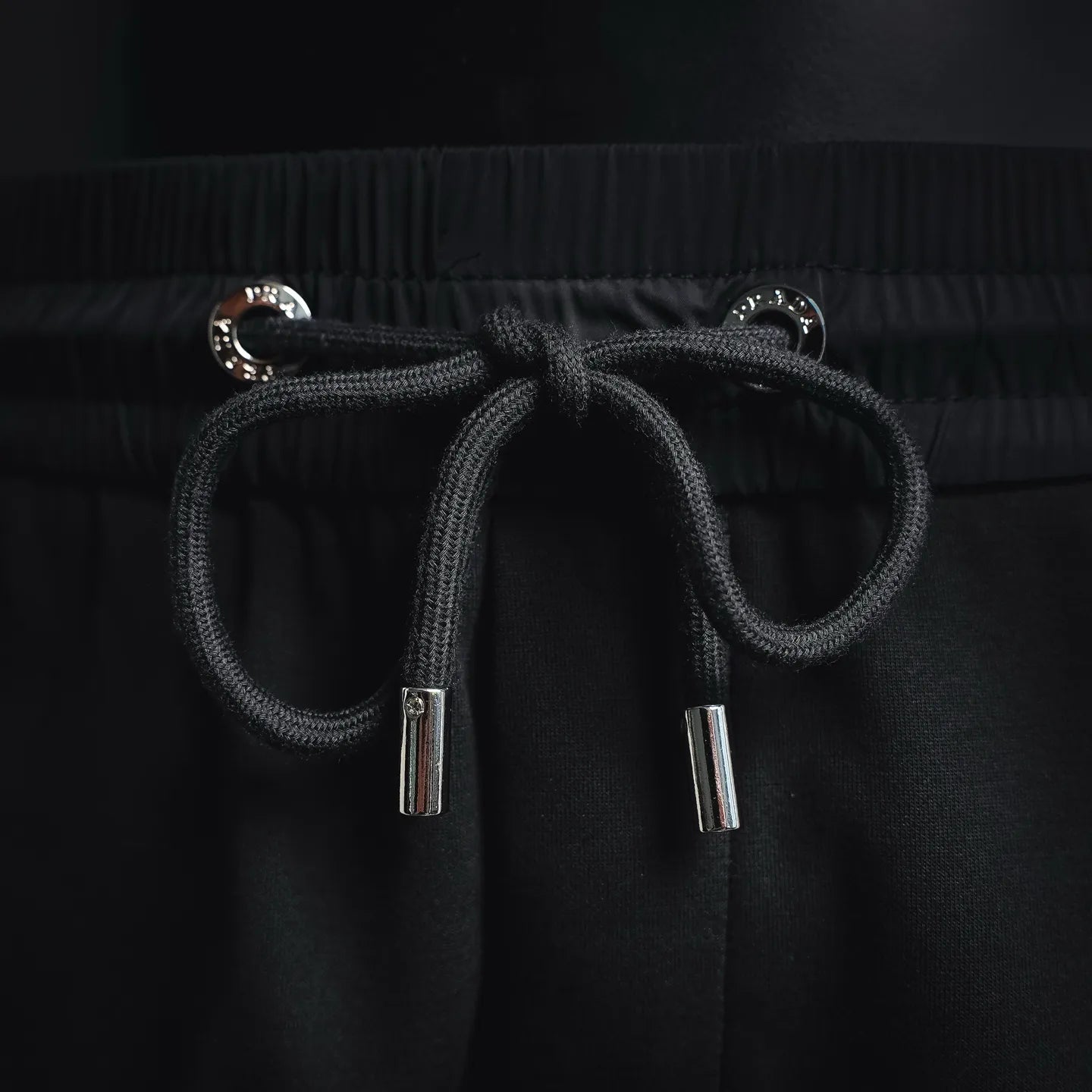 Prada black pants drawstring with two metal aglets