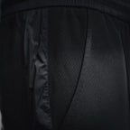 Prada black pants close-up of side panel and pocket seam