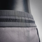 Prada dark gray waistband and stitching detail on stretch jogger pants