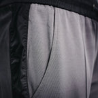 Prada dark gray pants inner seam and waistband construction detail