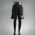 Prada black drawstring shorts with front logo patch