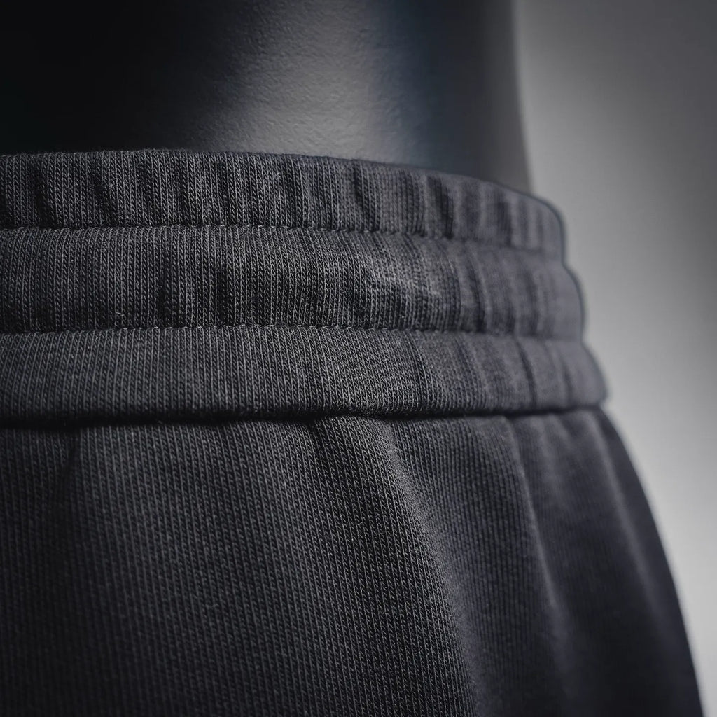 Prada black elastic waistband with stitched fabric texture