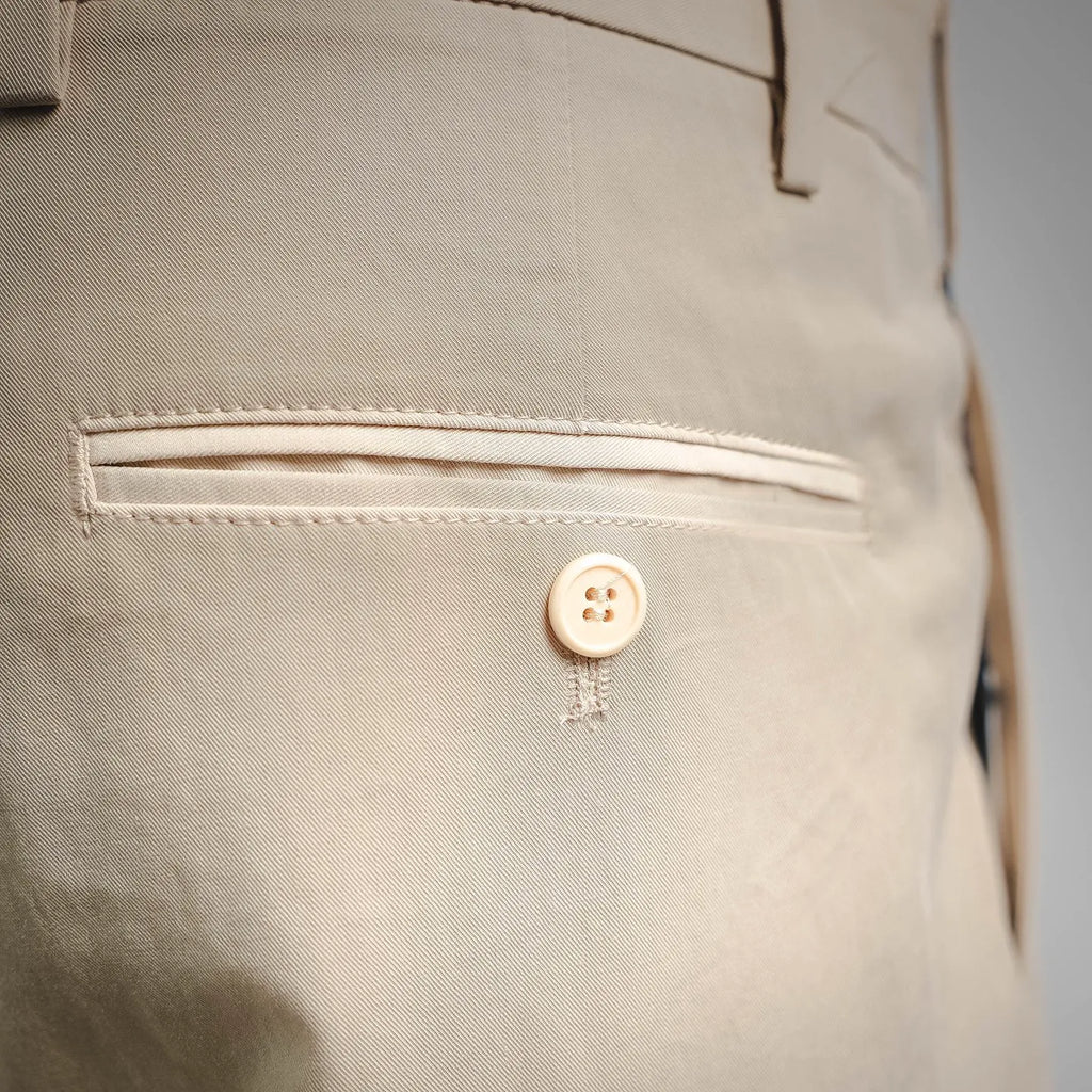 Beige Prada pants fly front with button closure
