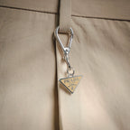 Beige Prada pants with metal clasp and Prada Milano leather tag