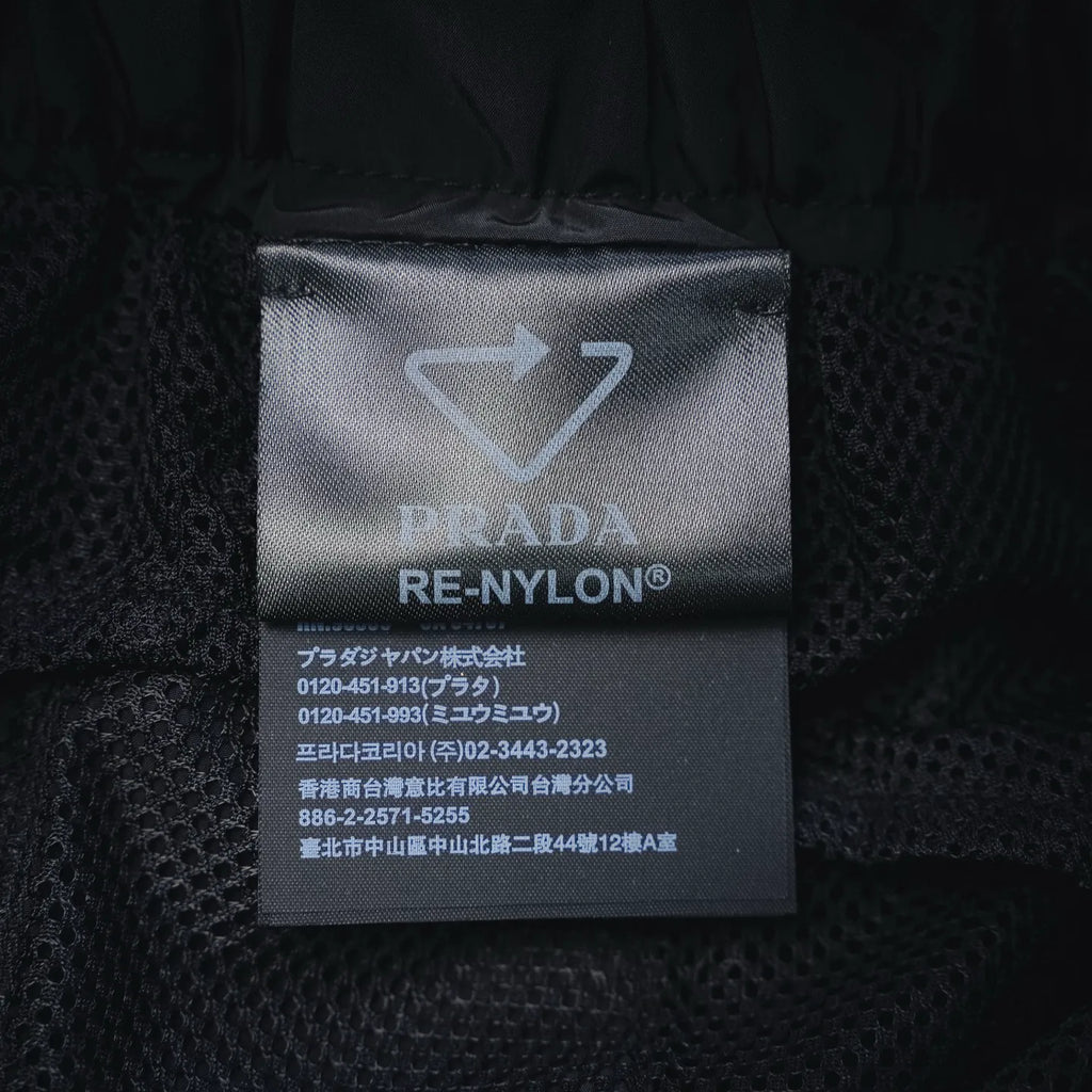 Prada Re-Nylon® fabric label on inner waistband