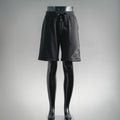 Prada black drawstring shorts with relaxed fit and side zipper pocket