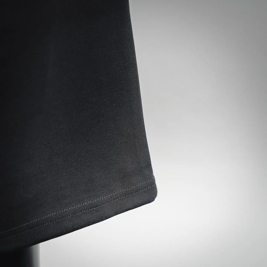 Prada black shorts hem with clean stitched edge
