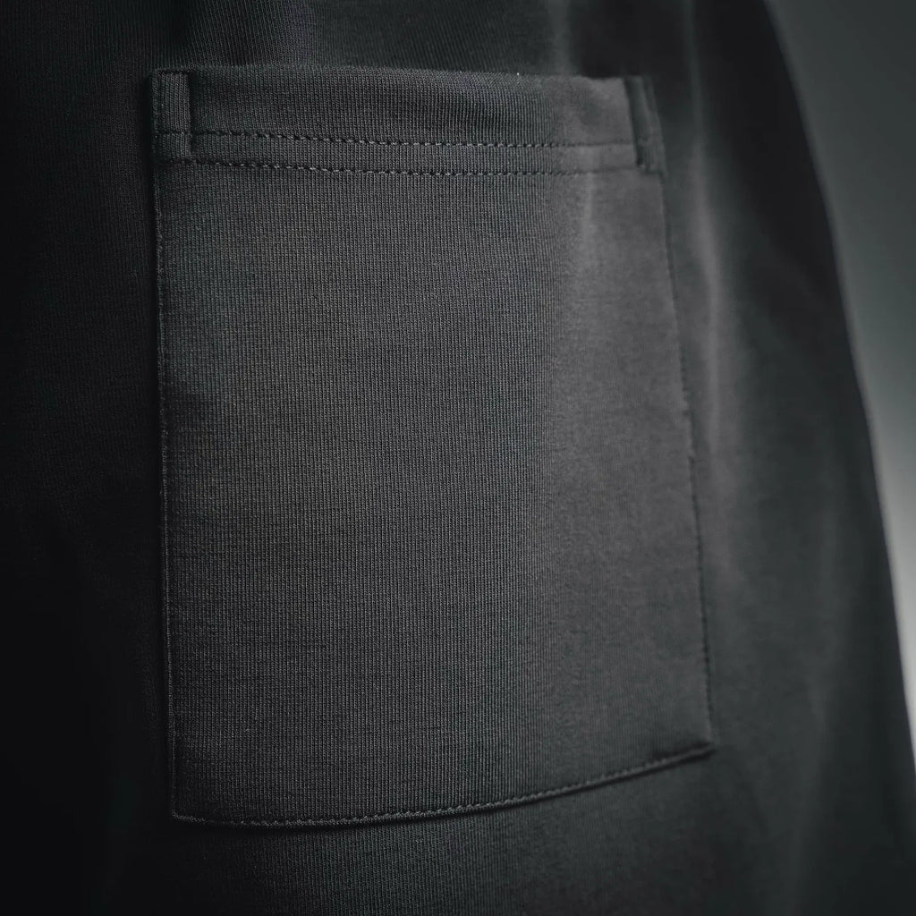 Prada black shorts side patch pocket detail with stitched border