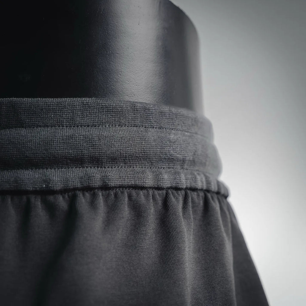 Prada black elastic waistband with gathered fabric under the band