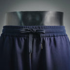 Navy shorts with drawstring and elastic waistband