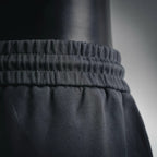 Black Prada shorts waistband with gathered elastic