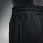 Black Prada shorts with drawstring and side seam detail