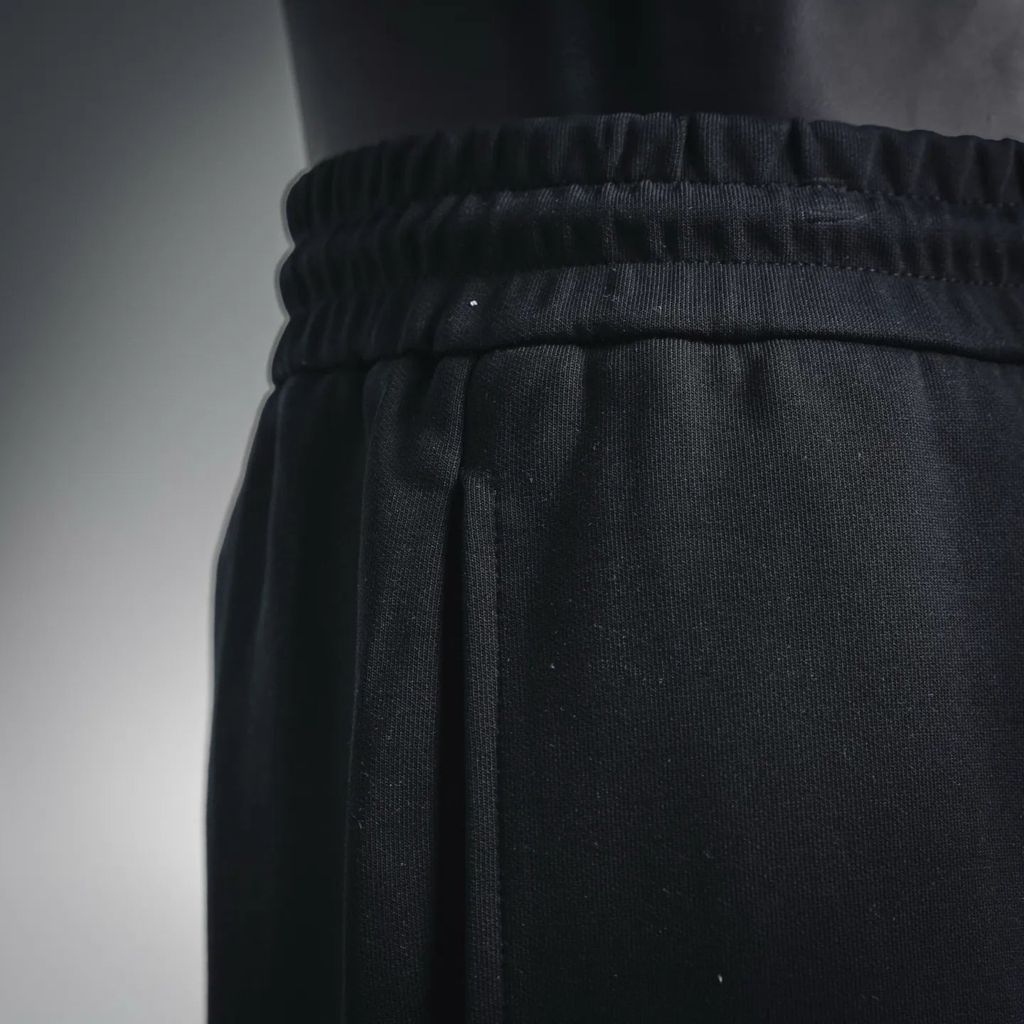Black Prada shorts with drawstring and side seam detail