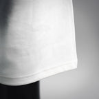 White shorts hem with ribbed cuff finish